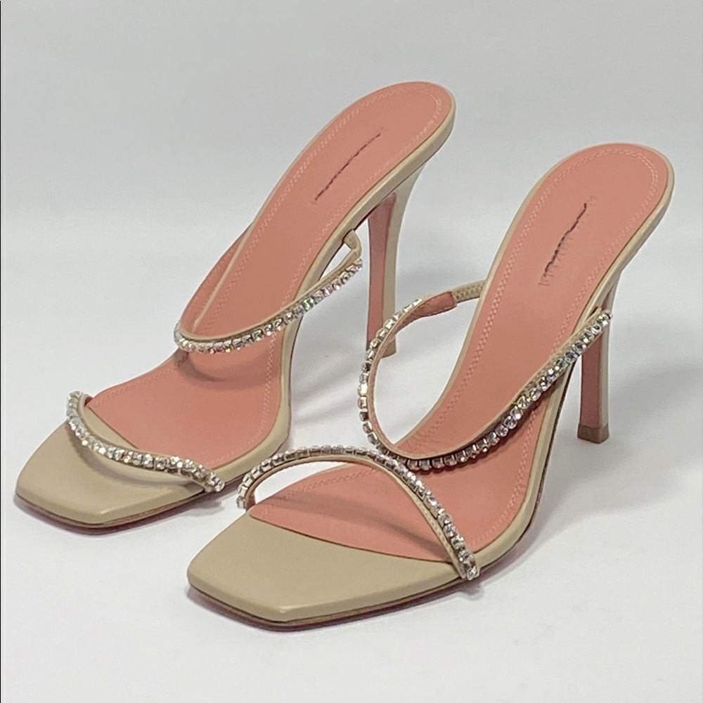 Amina Muaddi Gilda Crystal Strap Sandal size 40